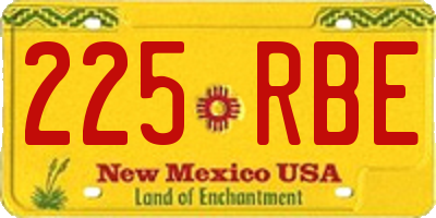 NM license plate 225RBE