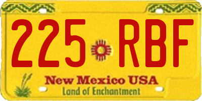 NM license plate 225RBF