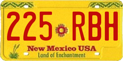 NM license plate 225RBH