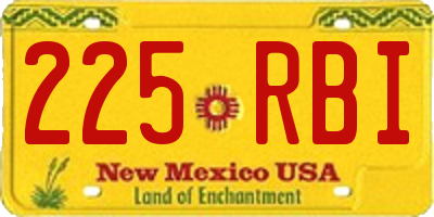 NM license plate 225RBI