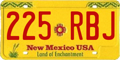 NM license plate 225RBJ