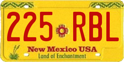 NM license plate 225RBL
