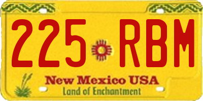 NM license plate 225RBM
