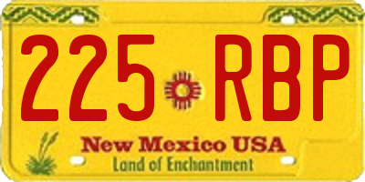 NM license plate 225RBP