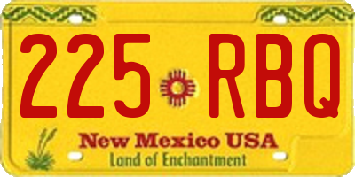 NM license plate 225RBQ