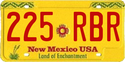 NM license plate 225RBR
