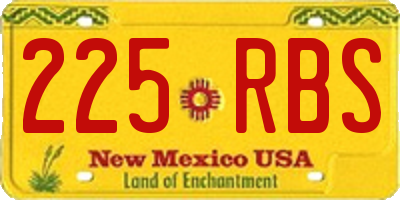 NM license plate 225RBS