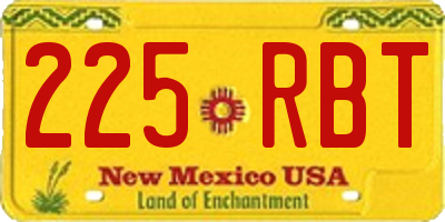 NM license plate 225RBT
