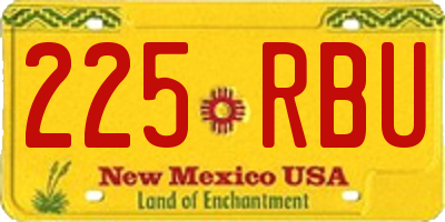 NM license plate 225RBU