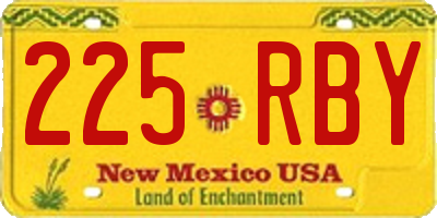 NM license plate 225RBY