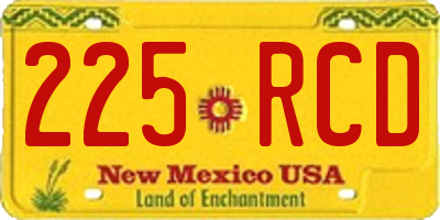 NM license plate 225RCD