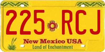 NM license plate 225RCJ