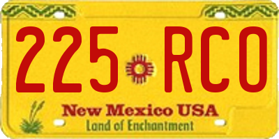 NM license plate 225RCO