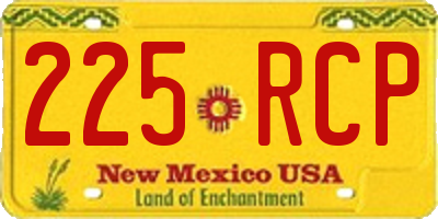 NM license plate 225RCP