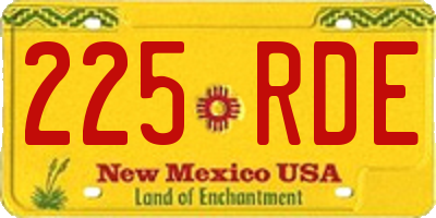 NM license plate 225RDE