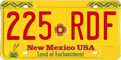 NM license plate 225RDF