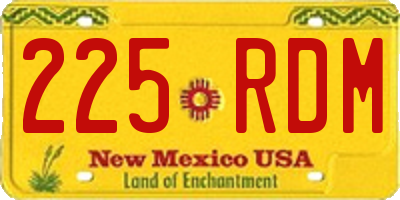 NM license plate 225RDM