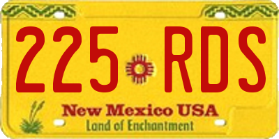 NM license plate 225RDS