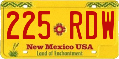 NM license plate 225RDW