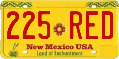 NM license plate 225RED