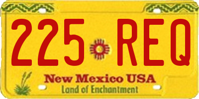 NM license plate 225REQ