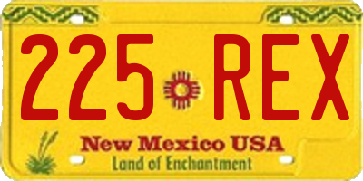 NM license plate 225REX