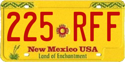 NM license plate 225RFF