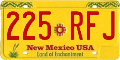 NM license plate 225RFJ
