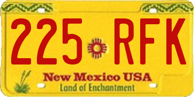 NM license plate 225RFK