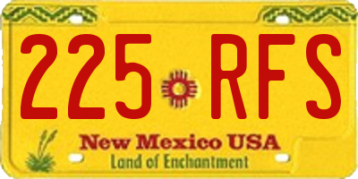 NM license plate 225RFS