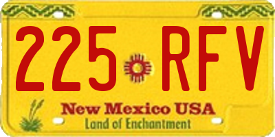 NM license plate 225RFV