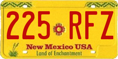 NM license plate 225RFZ