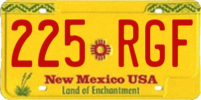 NM license plate 225RGF