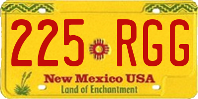 NM license plate 225RGG