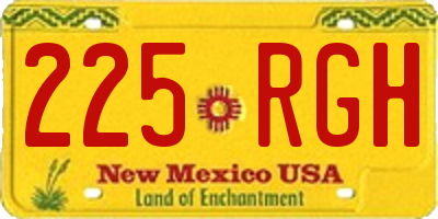 NM license plate 225RGH