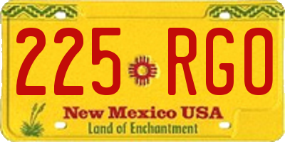 NM license plate 225RGO