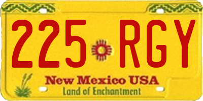 NM license plate 225RGY