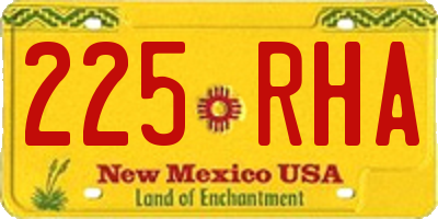 NM license plate 225RHA