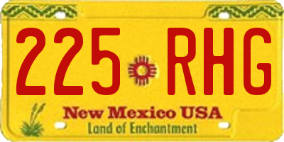 NM license plate 225RHG