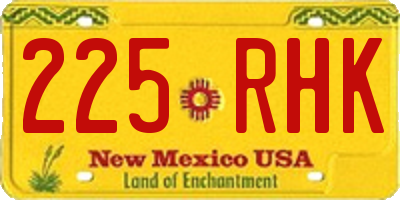 NM license plate 225RHK