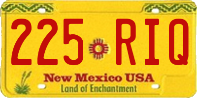 NM license plate 225RIQ