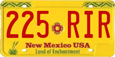NM license plate 225RIR