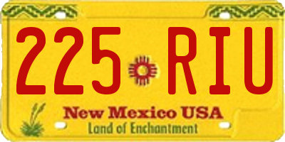 NM license plate 225RIU