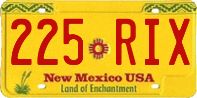 NM license plate 225RIX