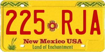 NM license plate 225RJA