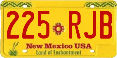 NM license plate 225RJB