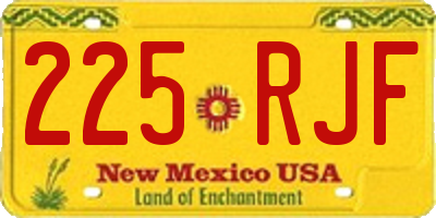 NM license plate 225RJF