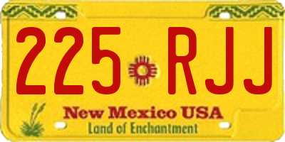 NM license plate 225RJJ
