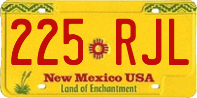 NM license plate 225RJL