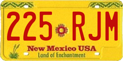 NM license plate 225RJM